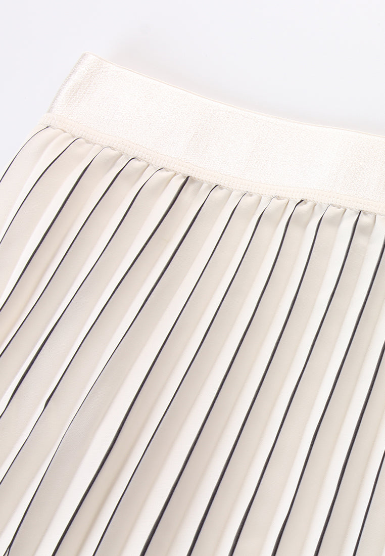 Ivory Optique Plissé Skirt