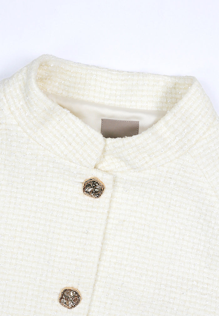 Blanc Tweed Bouton Doré Jacket