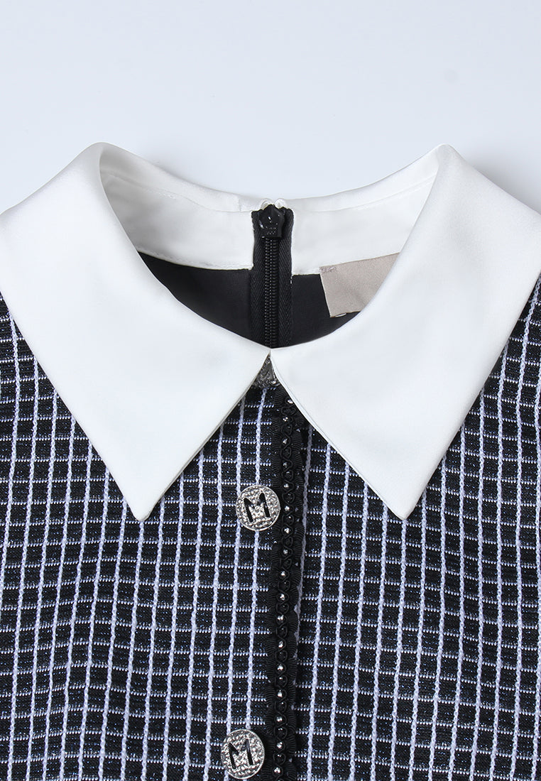 Gilded Edge Tweed Column Dress