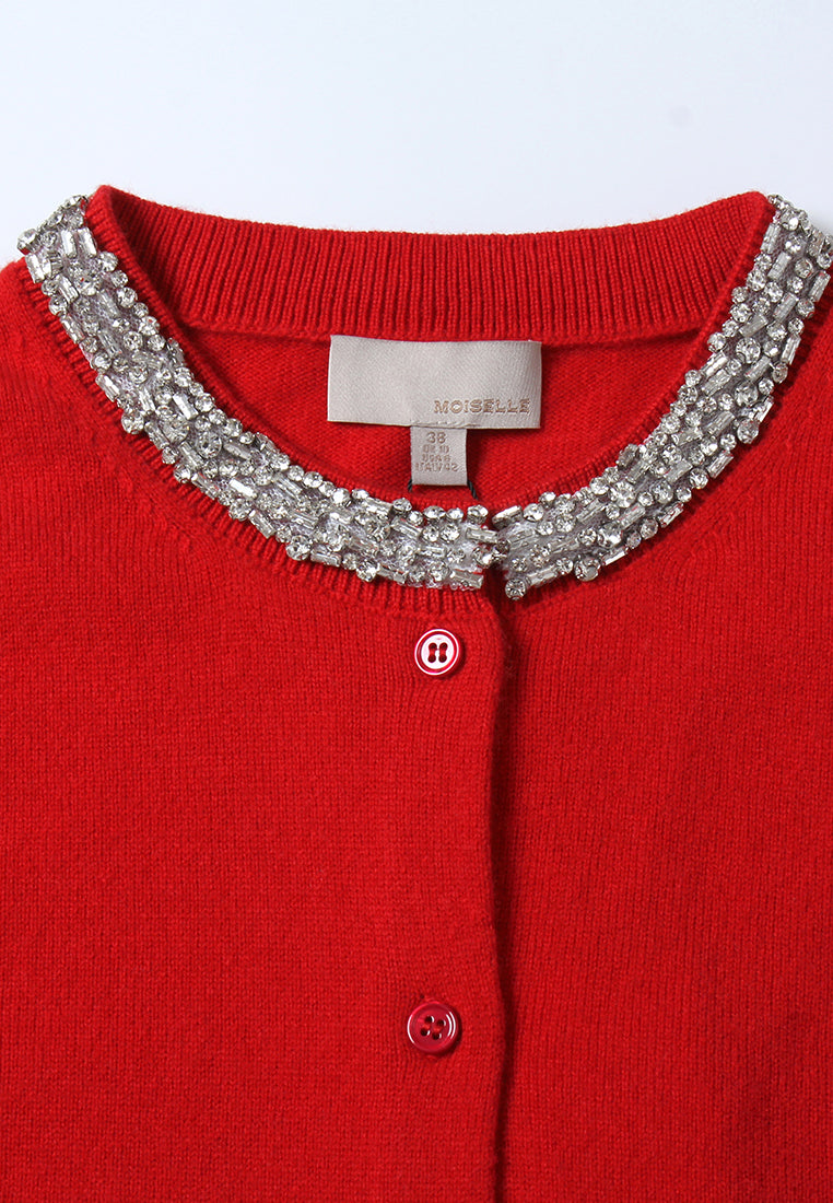 Broderie Fleurie Ribbed Knit Top