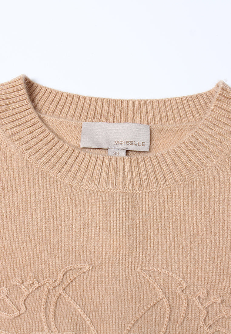Emblem Embossed Knit Sweater