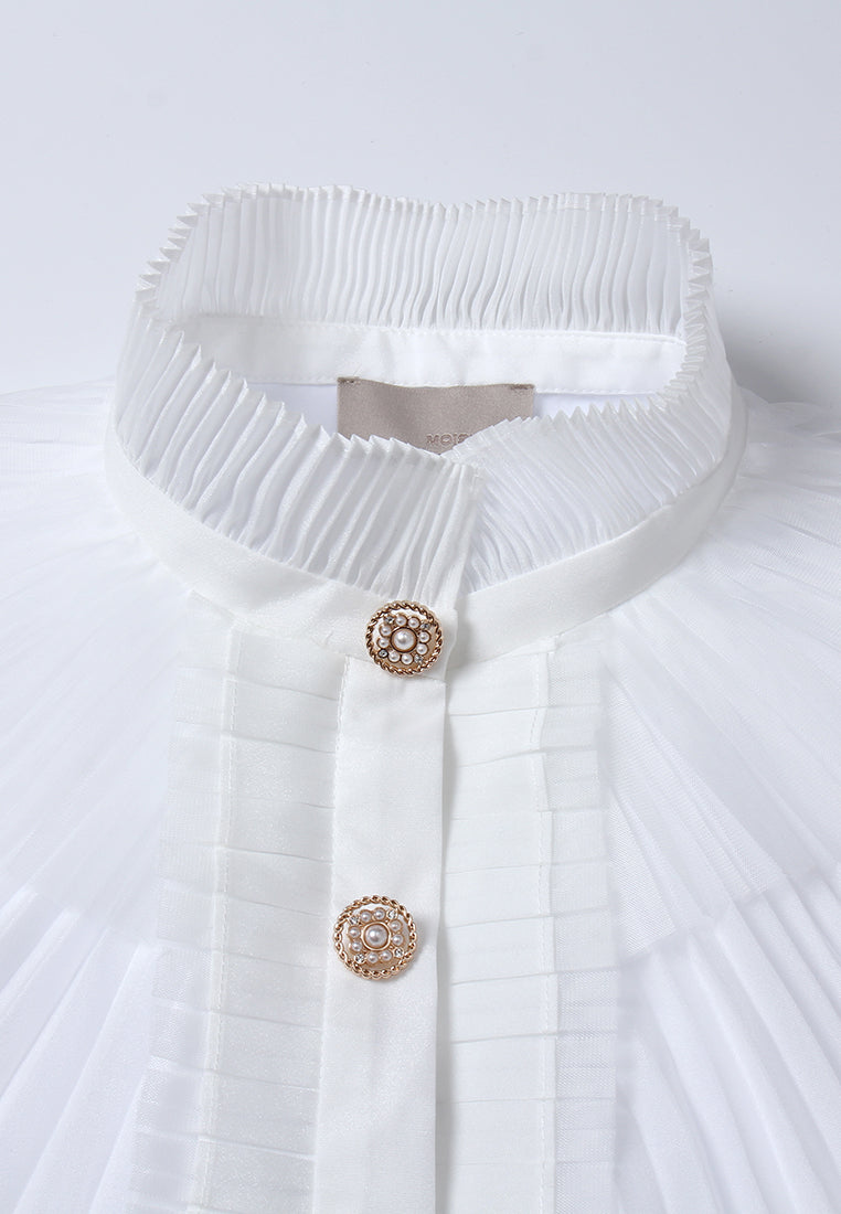 Valeria Pleated Collar Blouse