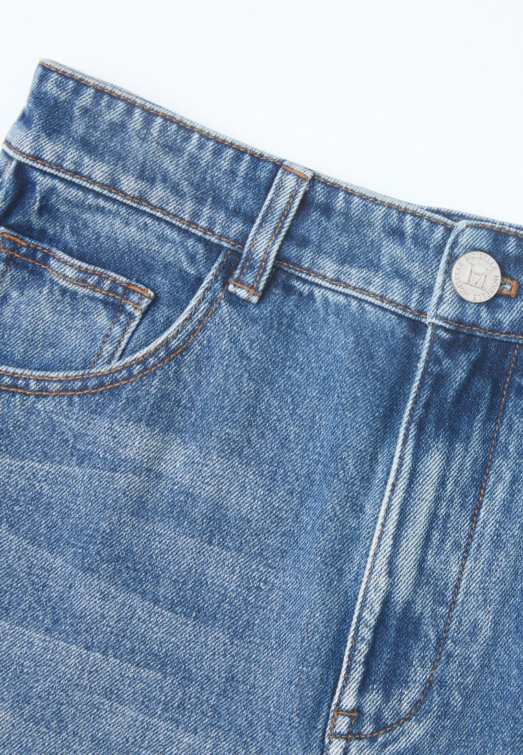 Sequin-detail Wide-leg Washed Jeans