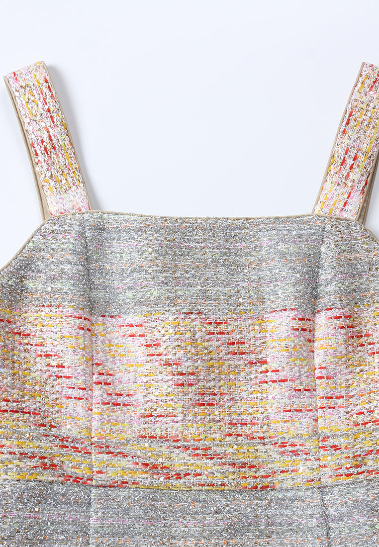 Starlight Stripe Multicoloured Tweed Dress