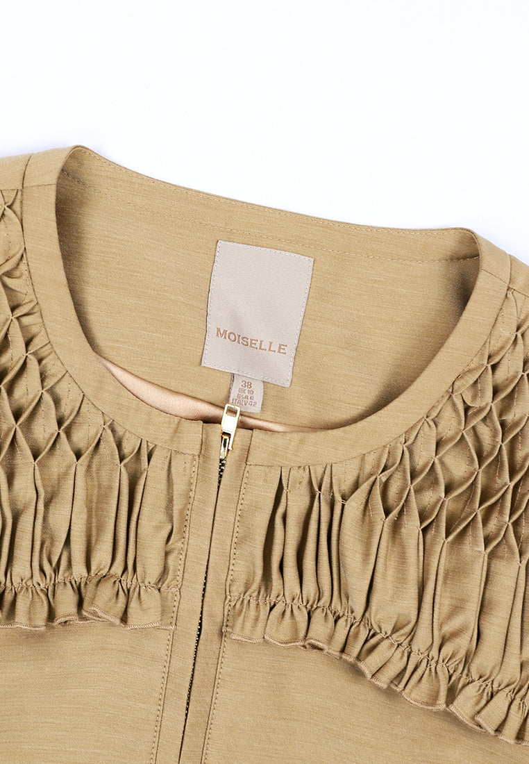 Beige Smock Texture Jacket