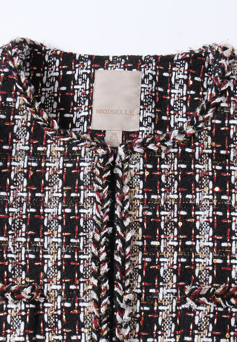 Checked Welt-pocket Tweed Coat