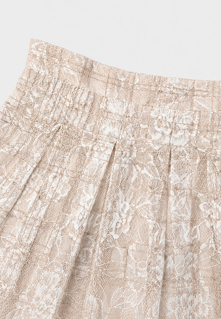 Beige Florale Élégance Skirt