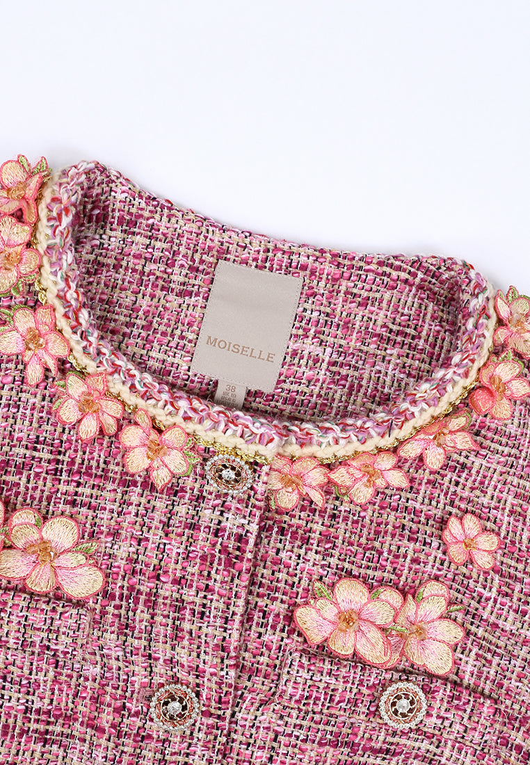 Rose Tweed Fleur Bijou Jacket
