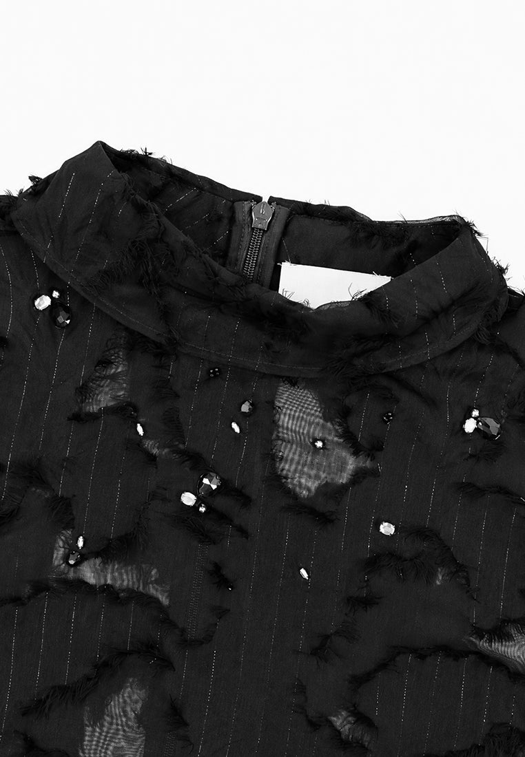 Noir Dentelle Cristal Blouse