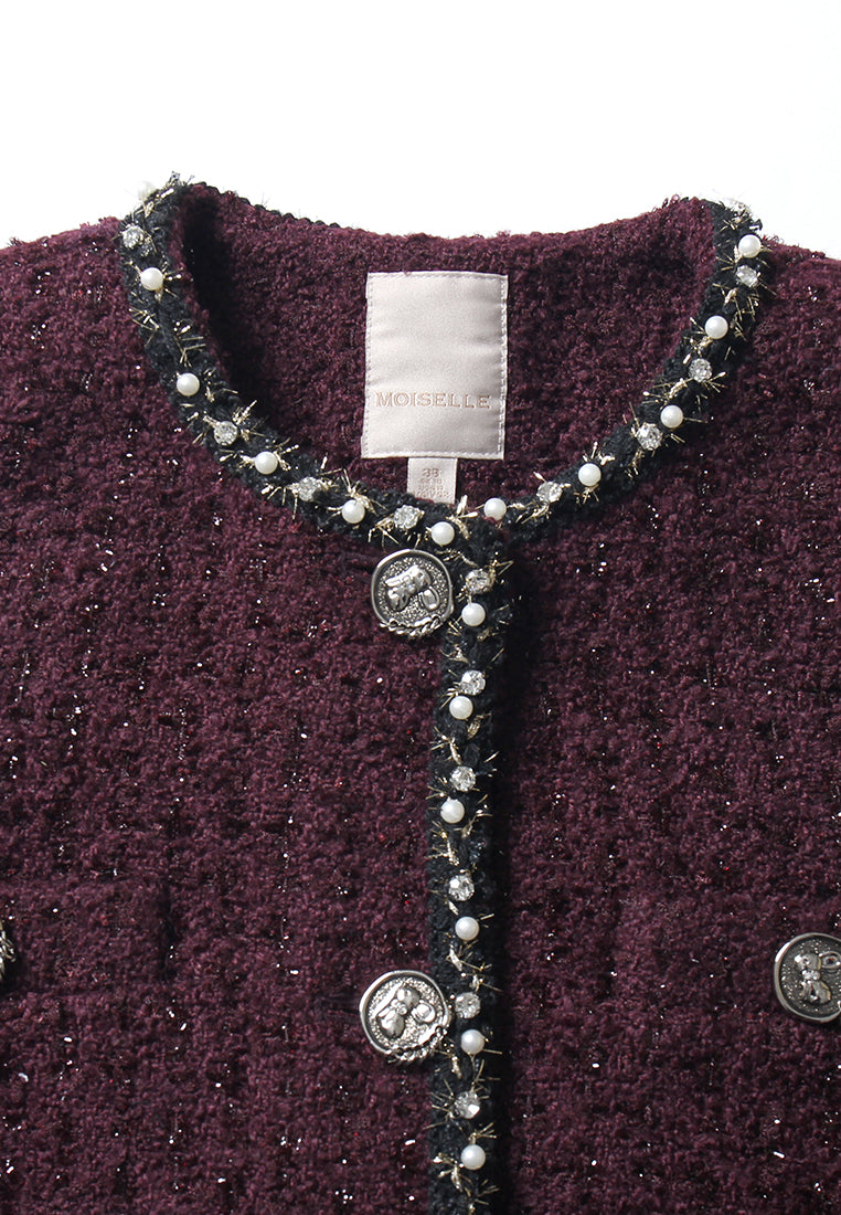 Bordeaux Bijou Trim Jacket