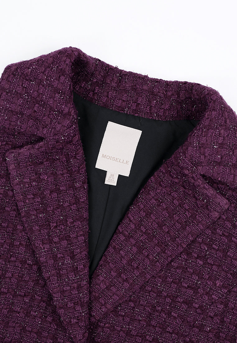 Violet Tweed Fleur Argent Coat
