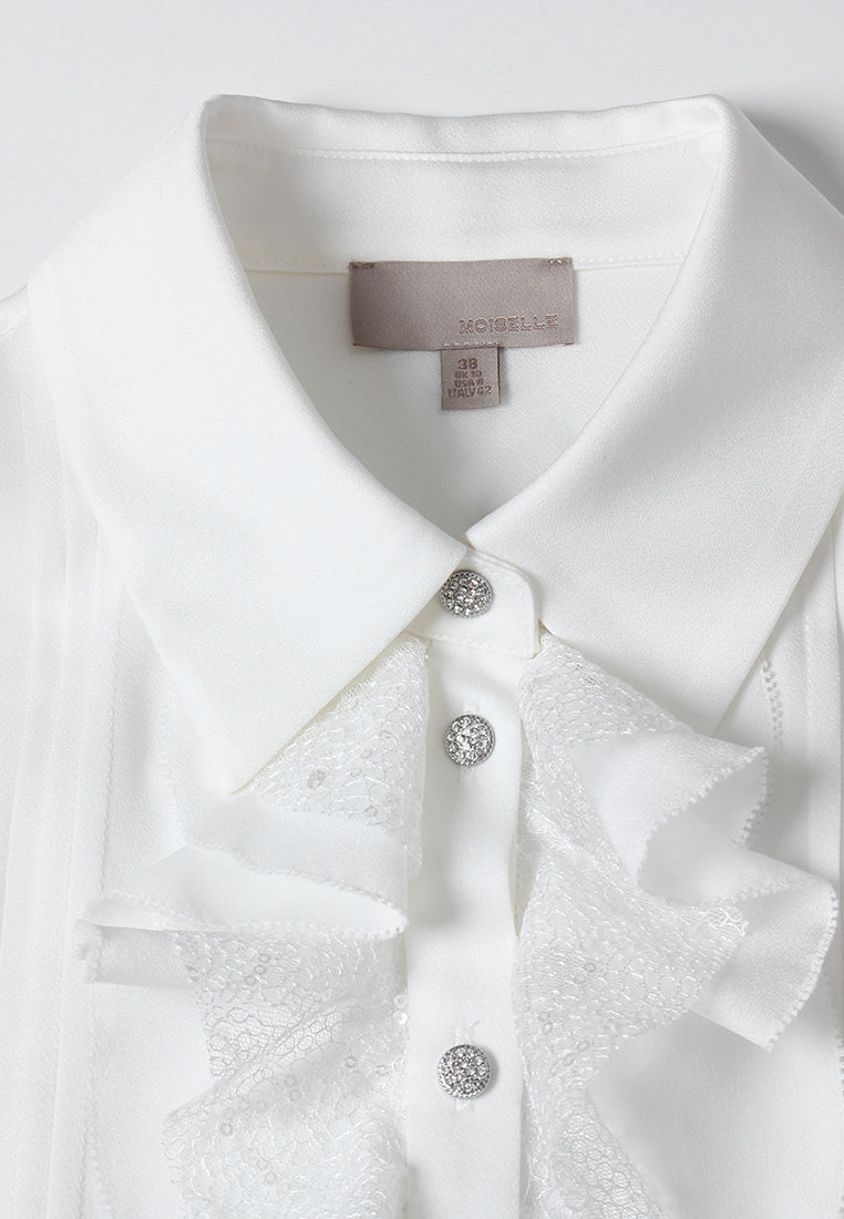 Fleur Lace Cuff Buttoned Shirt