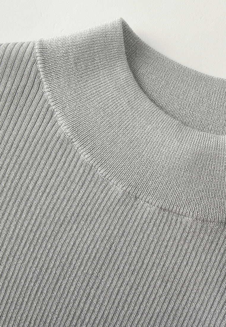 Logo-embroidered Ribbed-knit Crew-neck Top