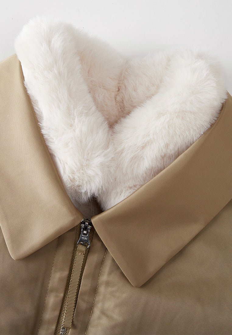 Fur-lining Zip-fastening Vest