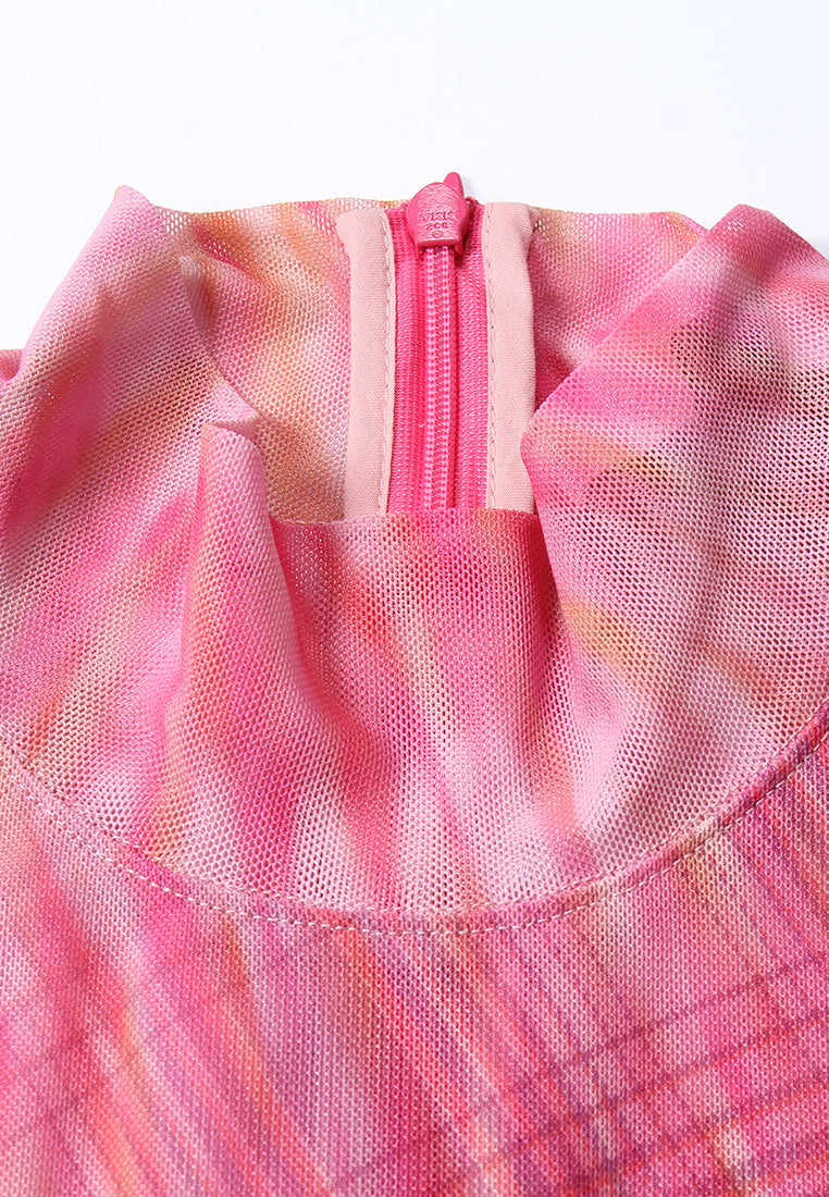 Ripple Bloom High-Neck Top