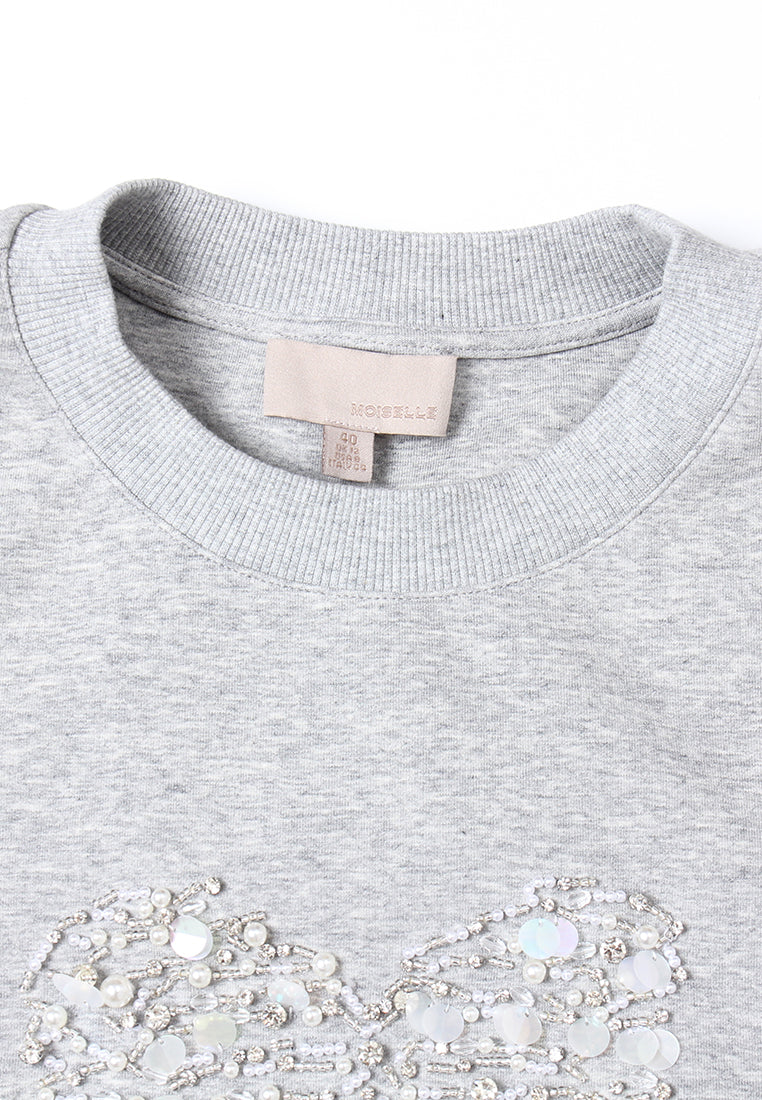 Embellished Heart Motif Sweatshirt