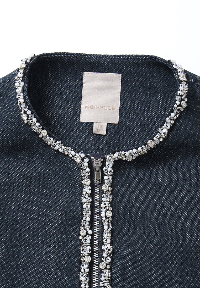 Denim Bijou Trim Jacket