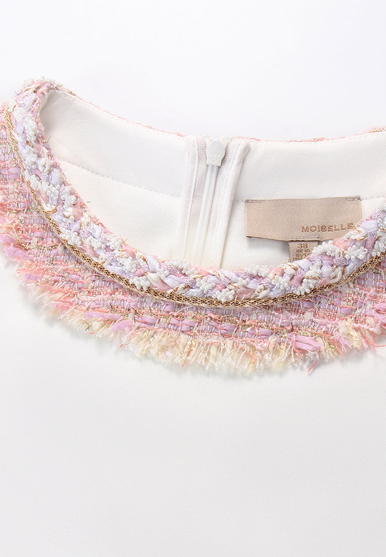 Tweed Fringe Embellished Tee