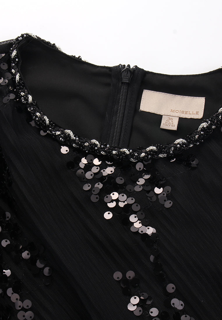 Black Sequin Evening Gown