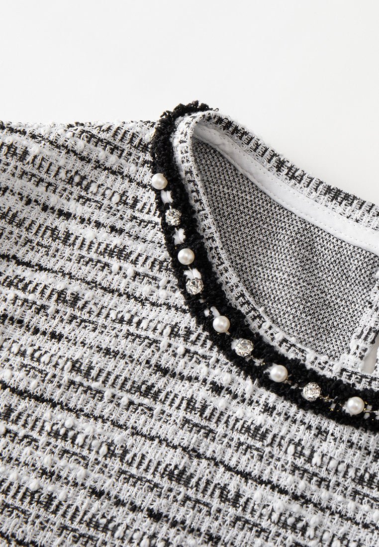 Knitted Mixed Lurex-detail Embellished Sleeveless Top