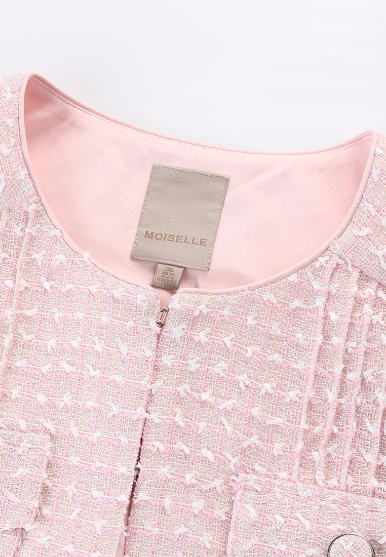 Rosé Lumière Tweed Jacket