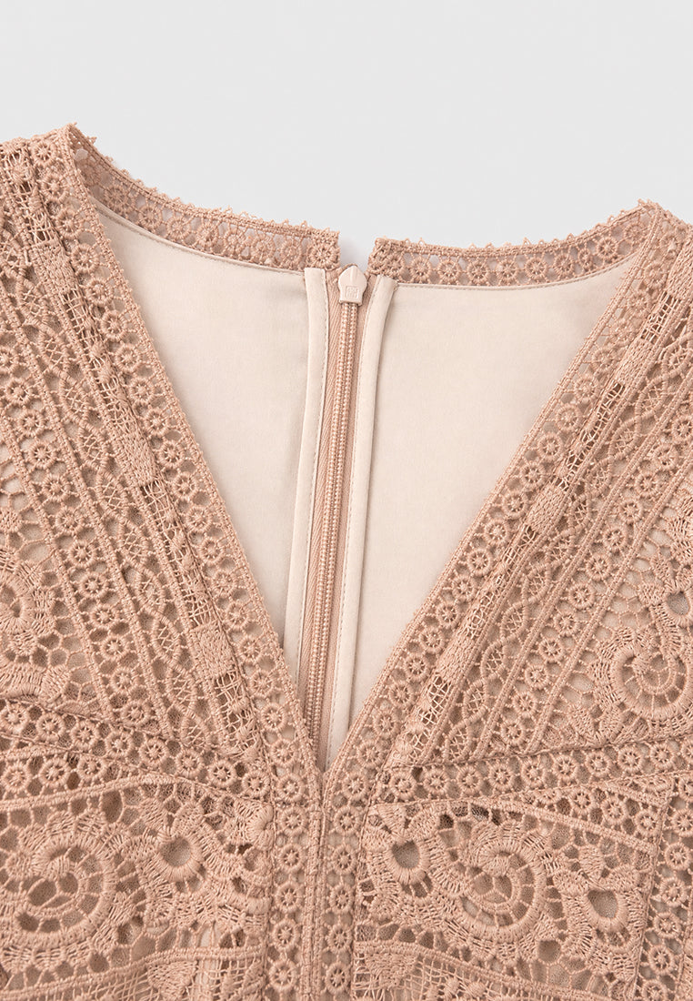 Taupe Florale Harmonie Dress