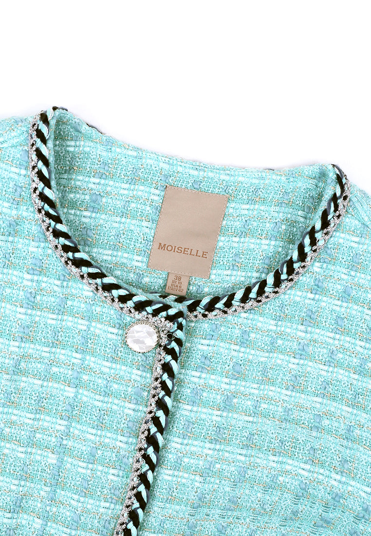 Turquoise Tweed Tresse Jacket