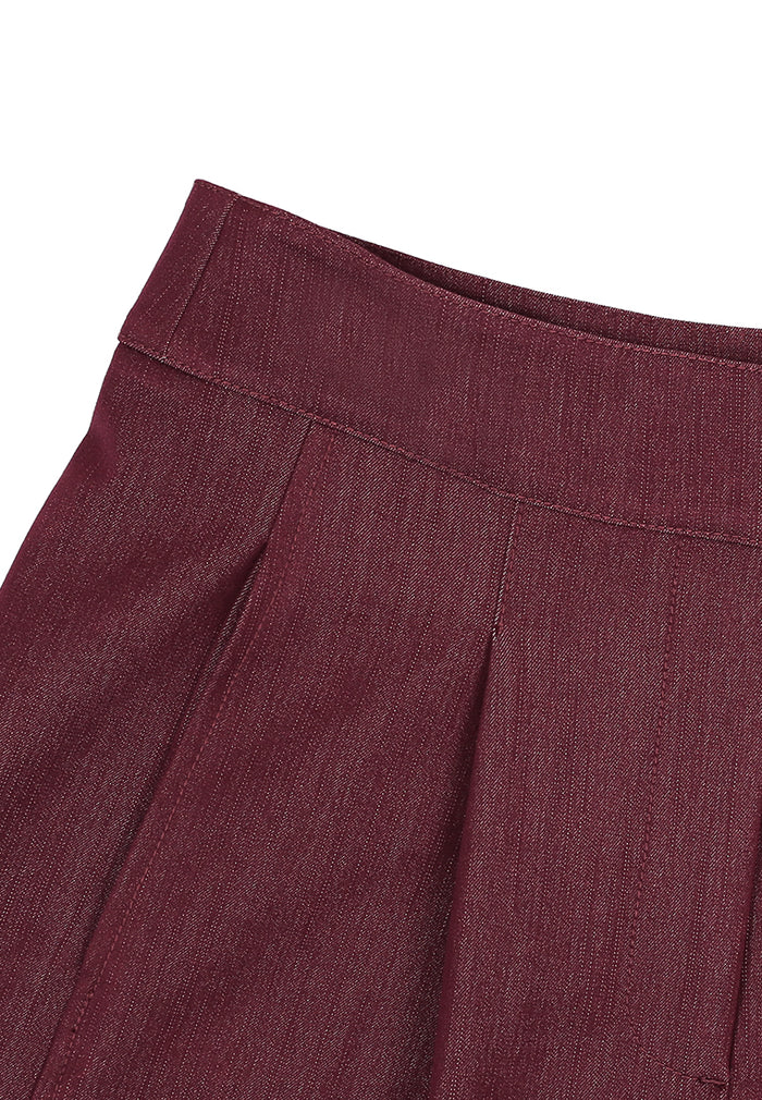 Rouge Crêpe Plissé Culottes