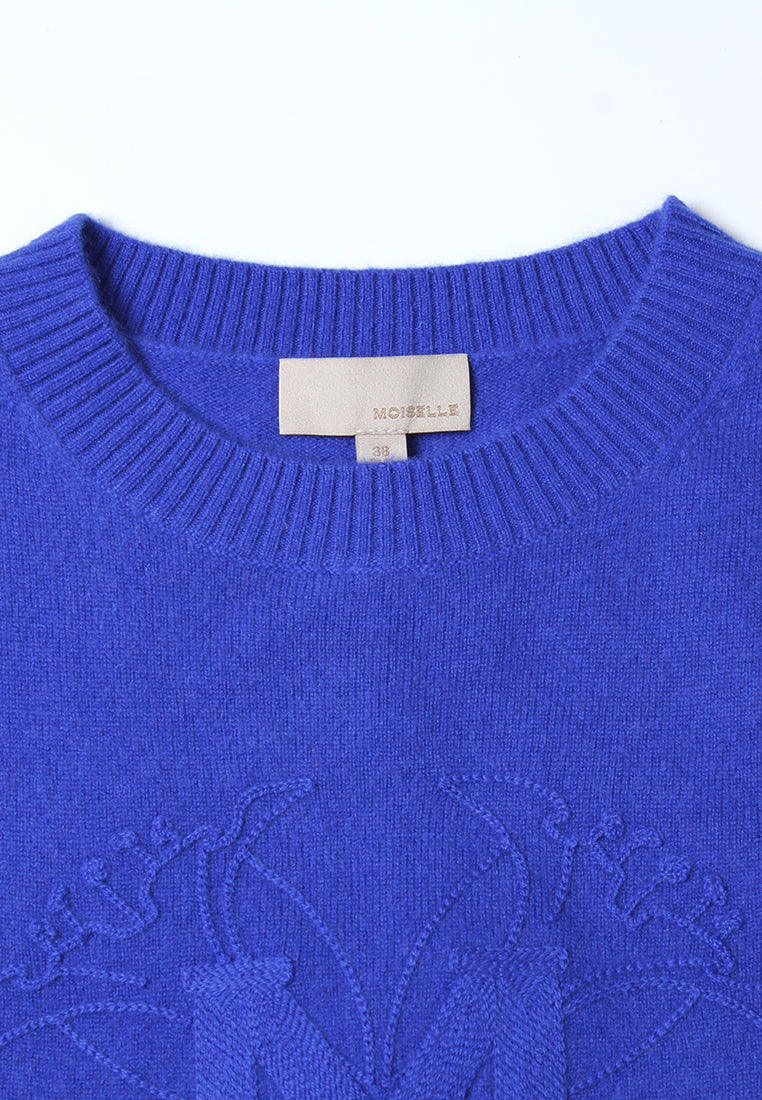 Emblem Embossed Knit Sweater