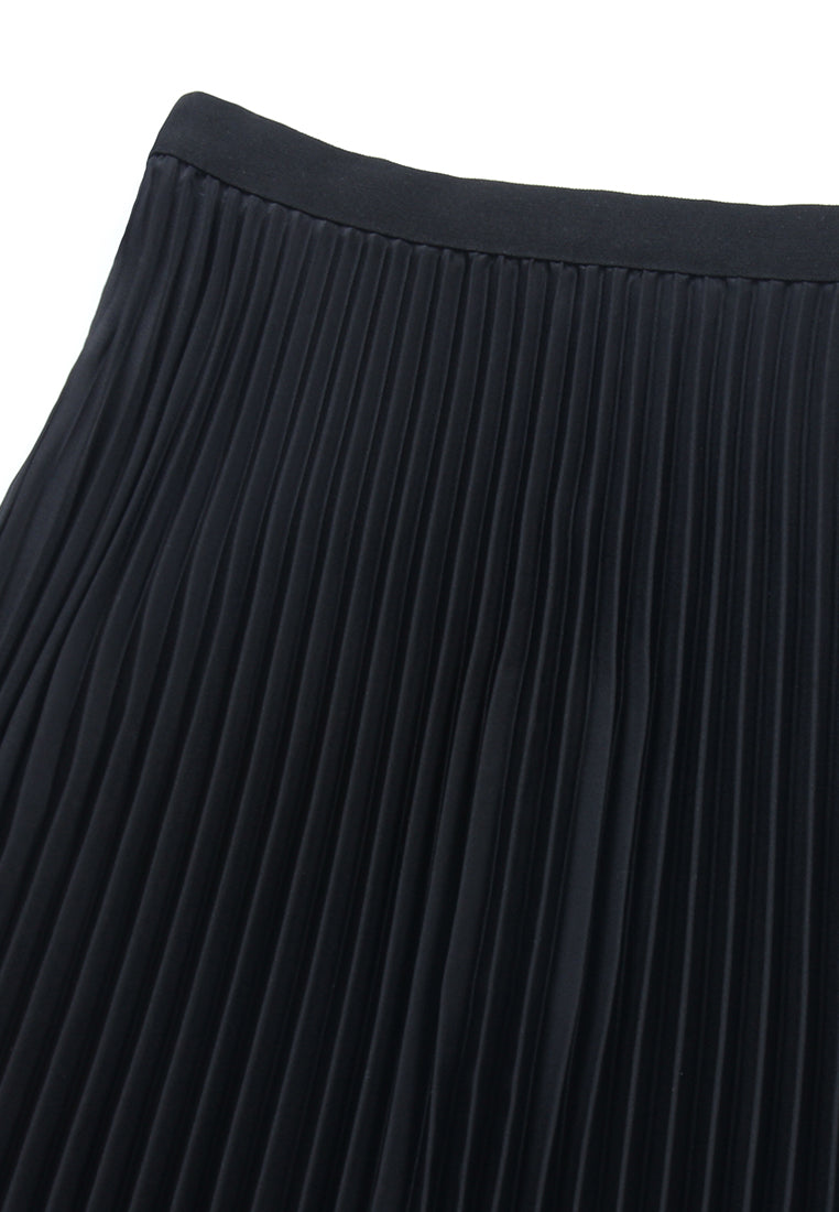 Noir Flared Pleated Skirt