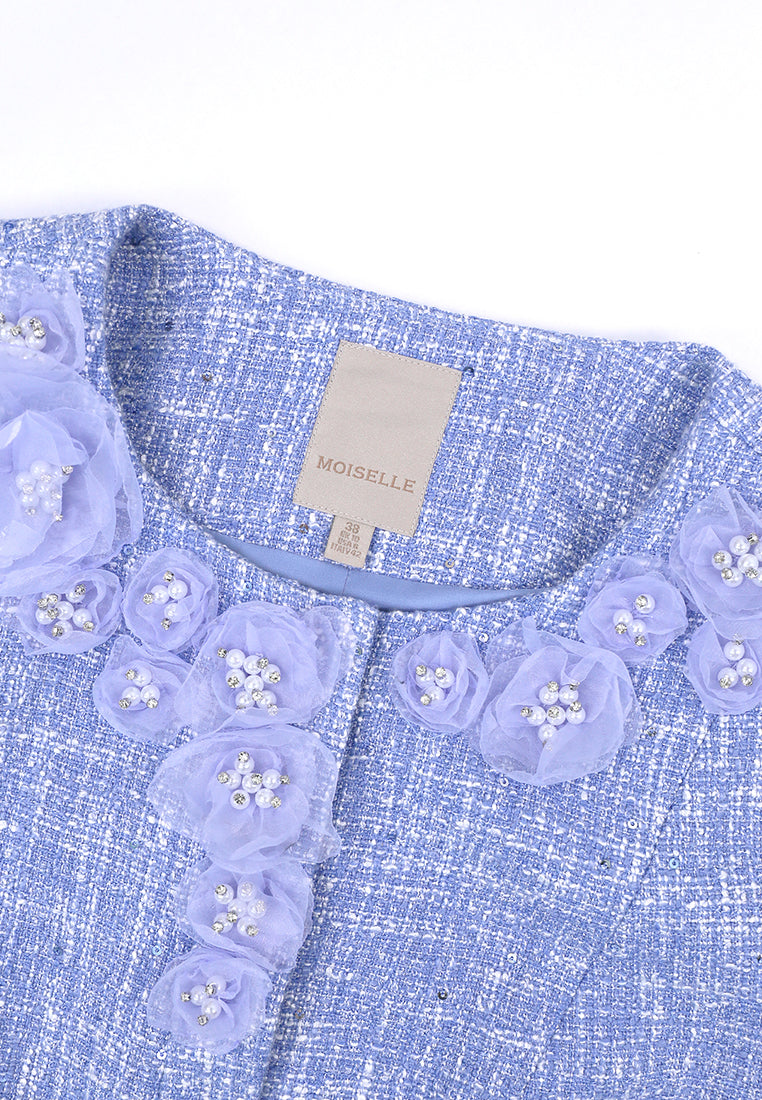 Lavande Tweed Fleuris Poésie Jacket
