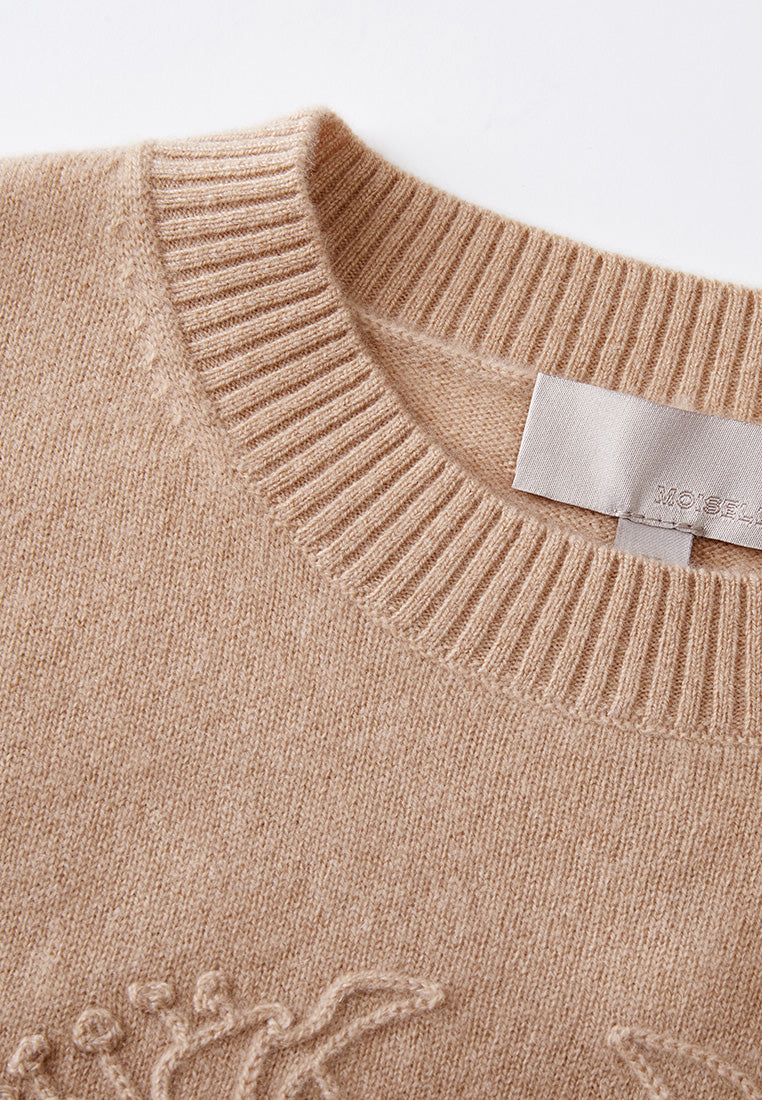 Ribbed -trim Logo-appliqué Jumper