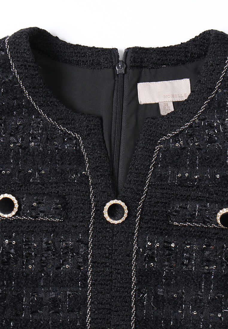 Bijou Button Tweed Dress