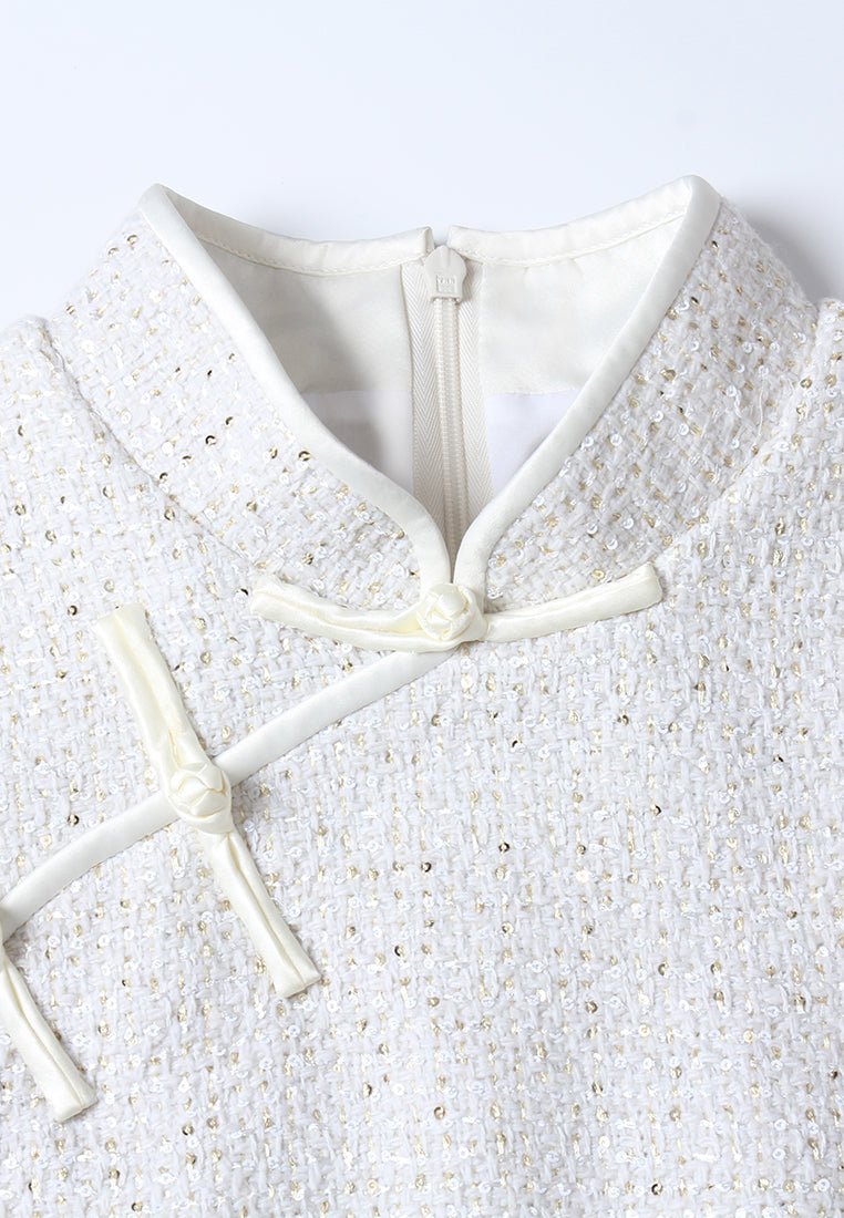 Lune Textured Cheongsam Dress