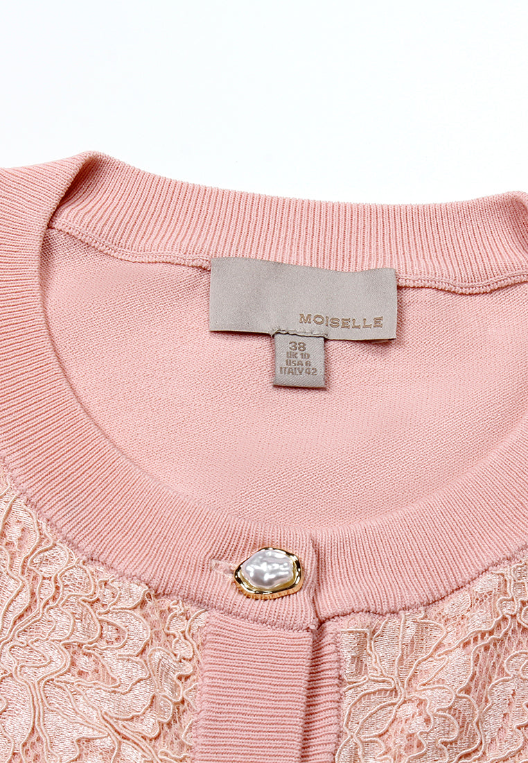 Blush Elegance Lace Cardigan