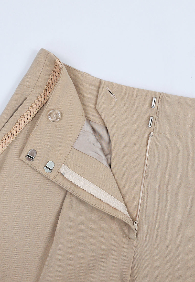 Champagne Galon Wide-Leg Trousers