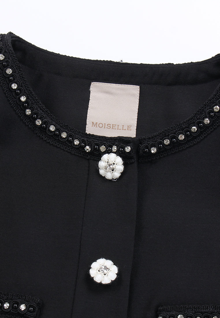 Midnight Elegance Pearl Jacket