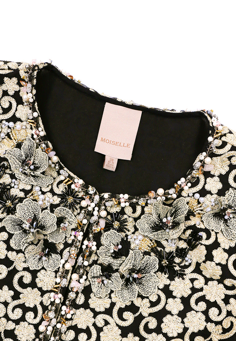 Noir Broderie Doré Arabesque Jacket