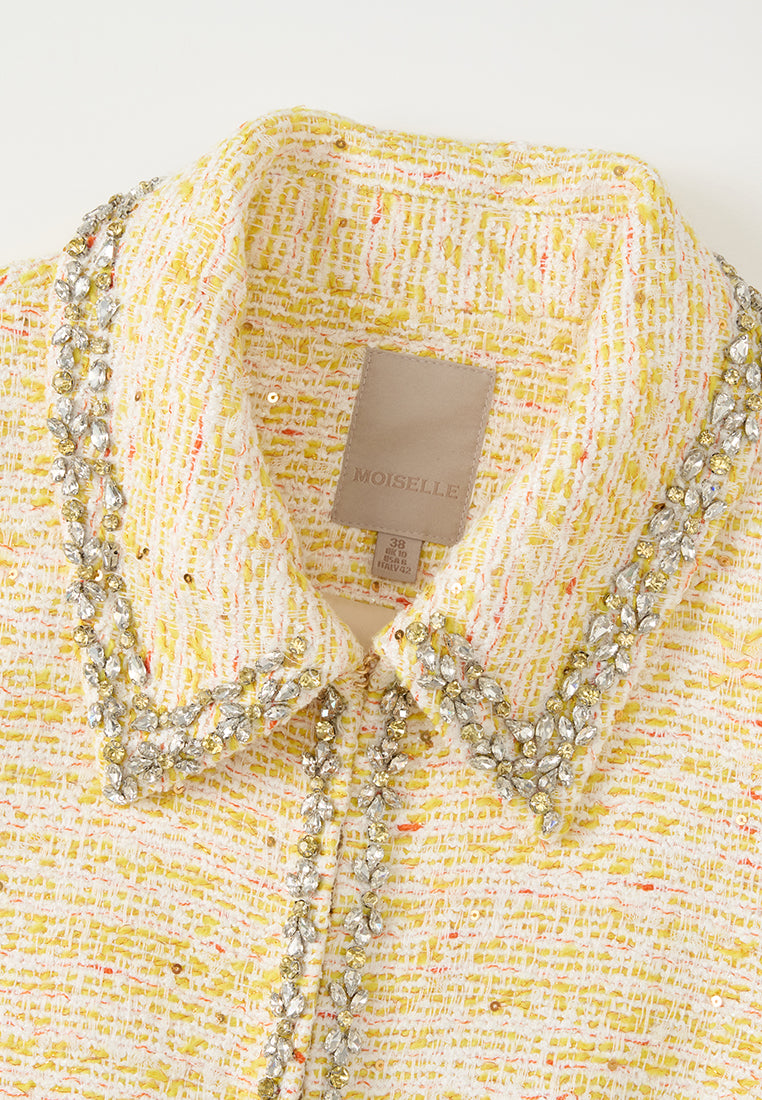 Crystal-detail Embellished Coat