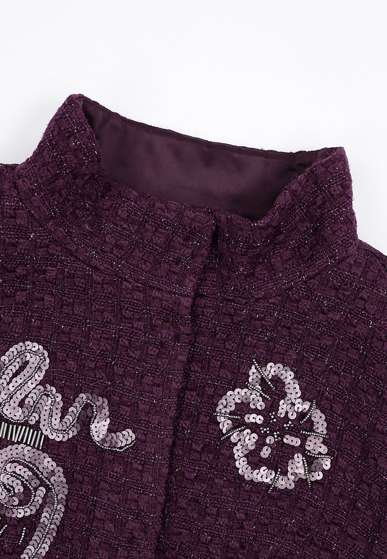 Violet Tweed Fun Fleur Jacket