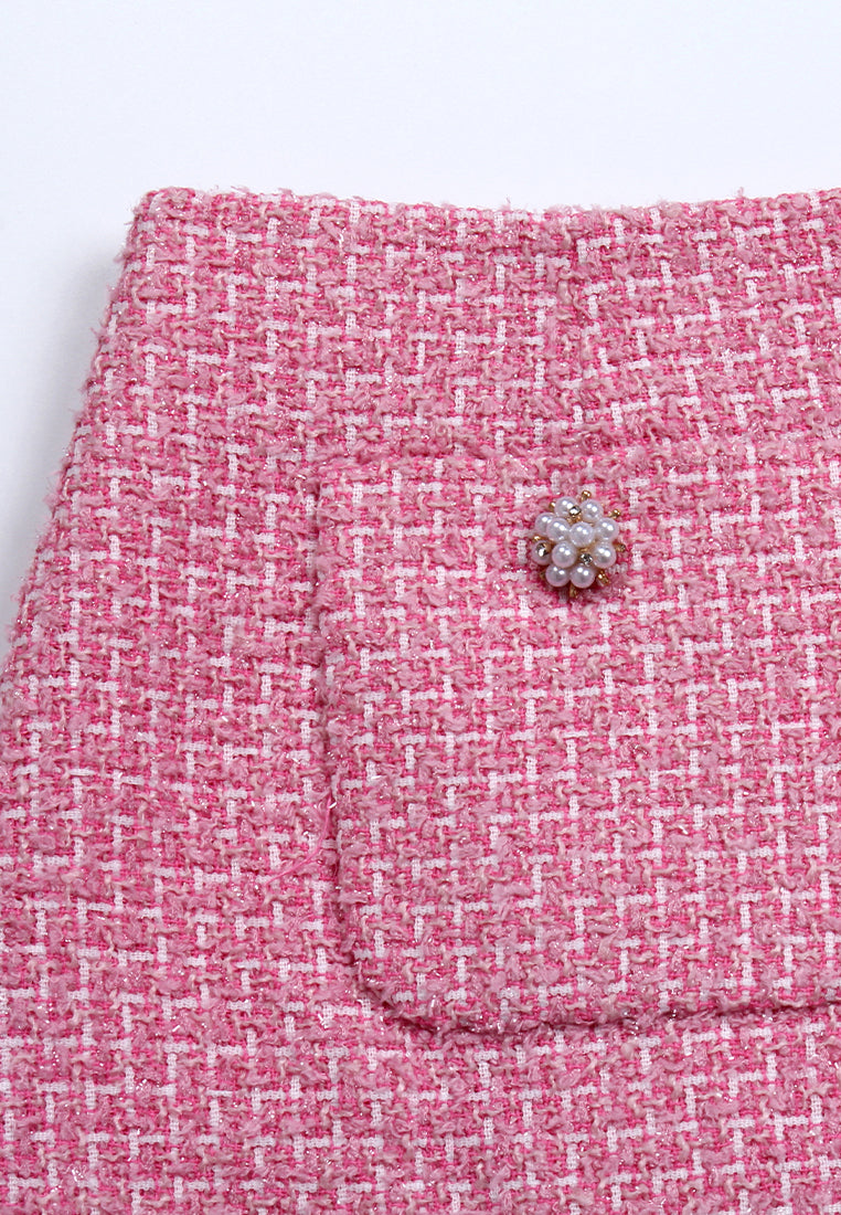 Rose Bloom Tweed Skirt