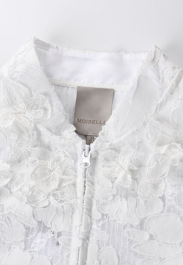 Blanc Florale Sportif Jacket