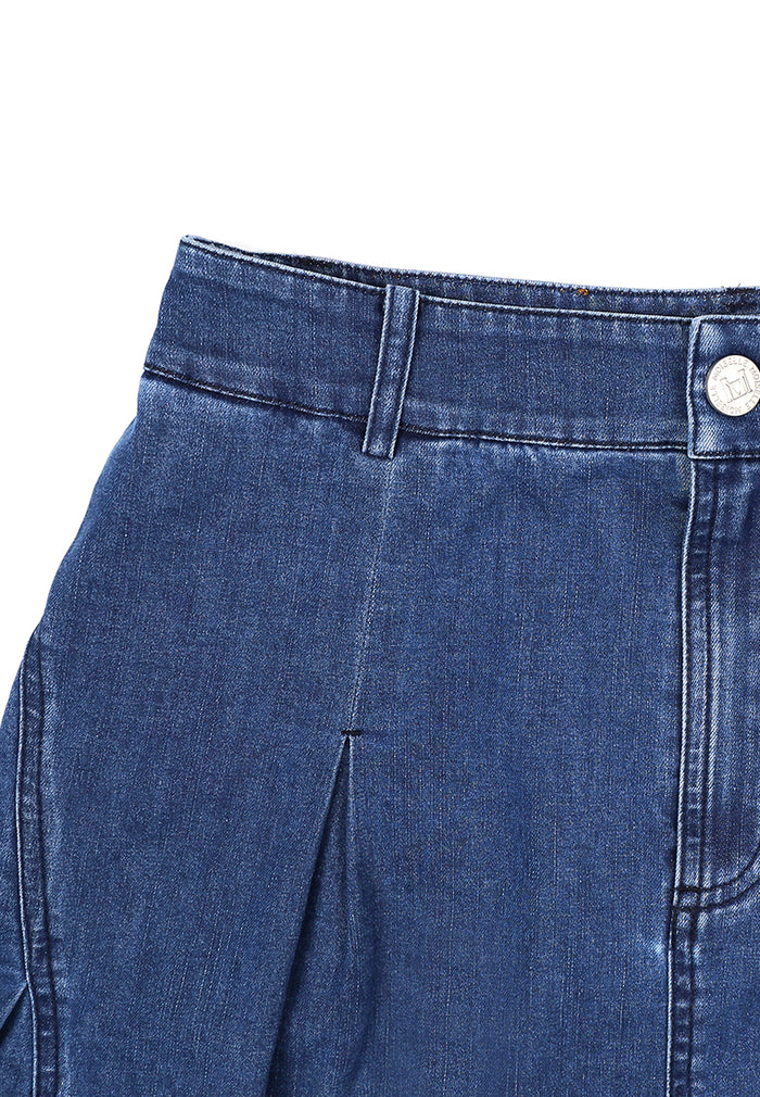 Bleu Denim Évasé Skirt