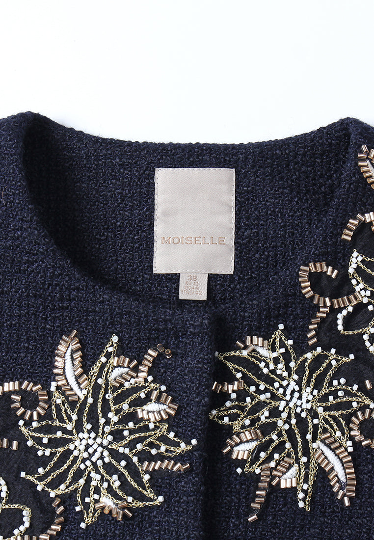 Lueur Fleur Embellished Tweed Jacket