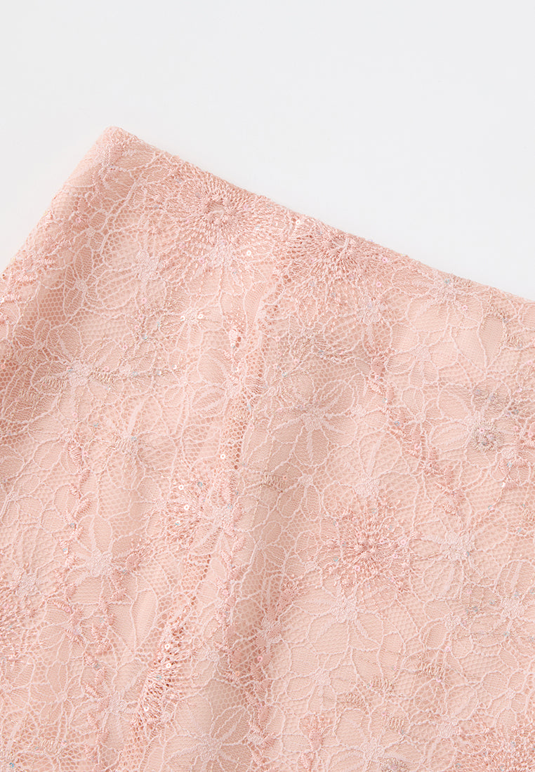 Sequin-detail Fishtail Lace Skirt