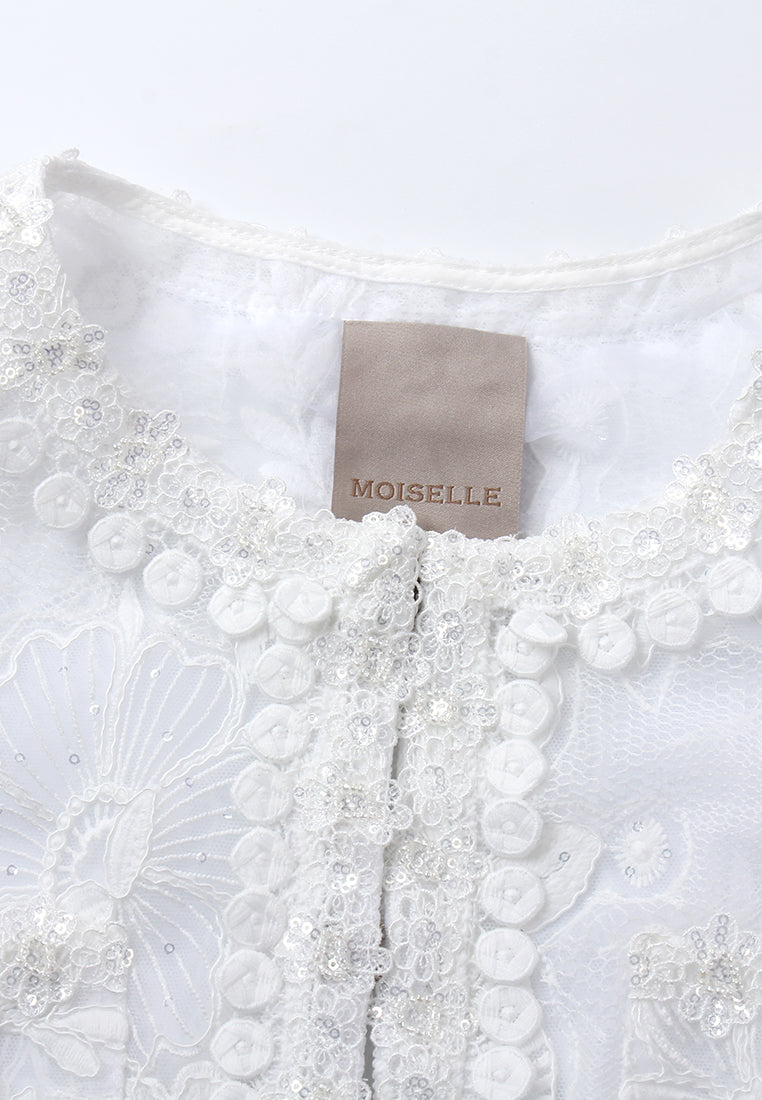 Ivory Dentelle Fleuris Jacket