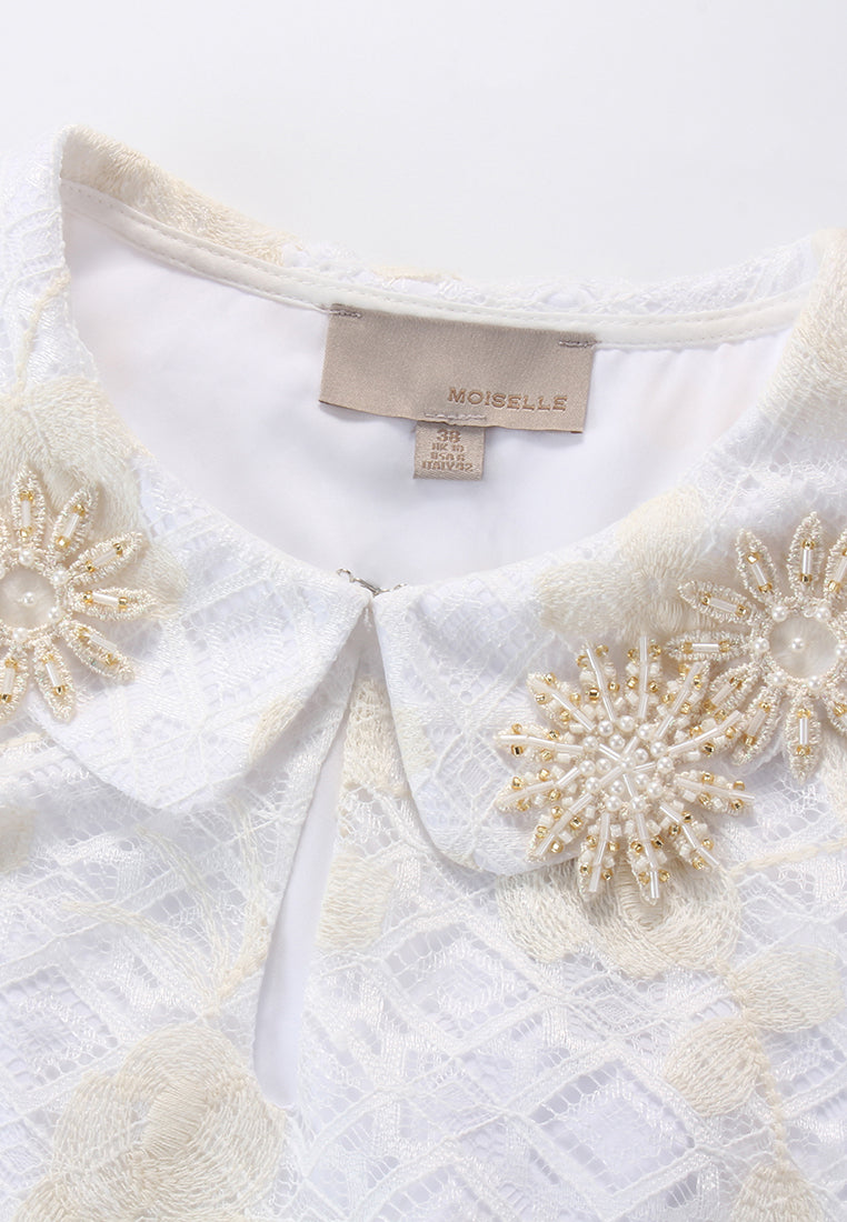 Ivory Bloom Embellished Blouse