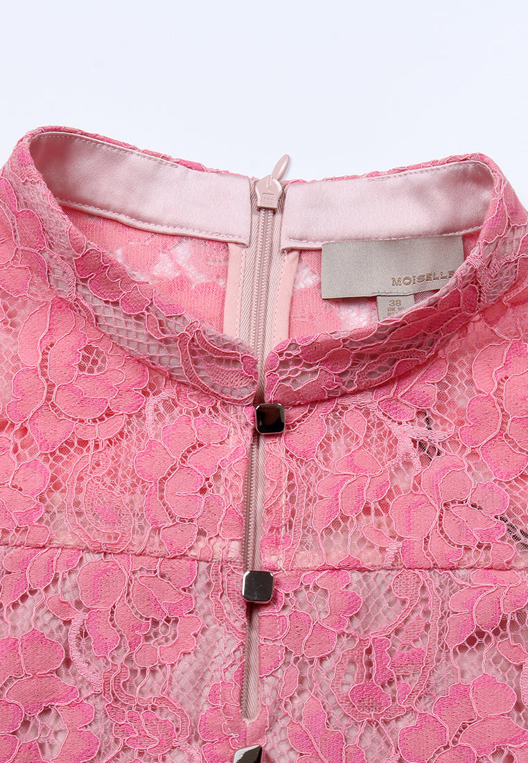 Blush Elegance Lace Dress