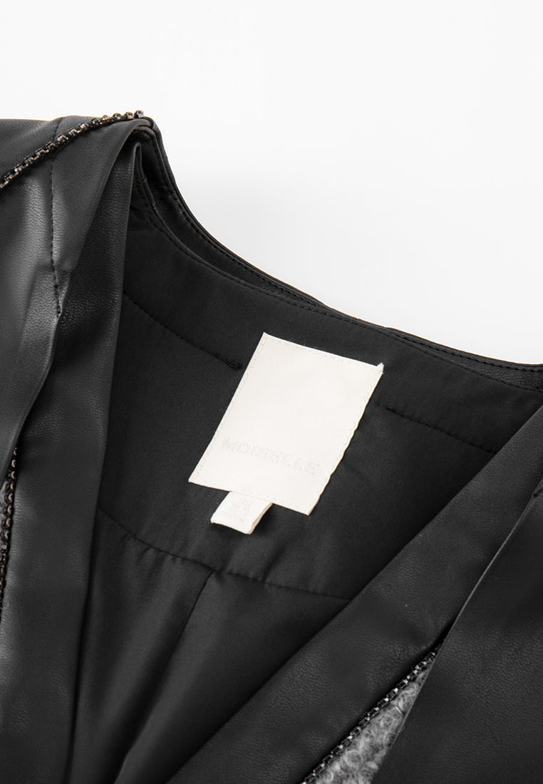 Detachable Contrast-trim Layered Cape