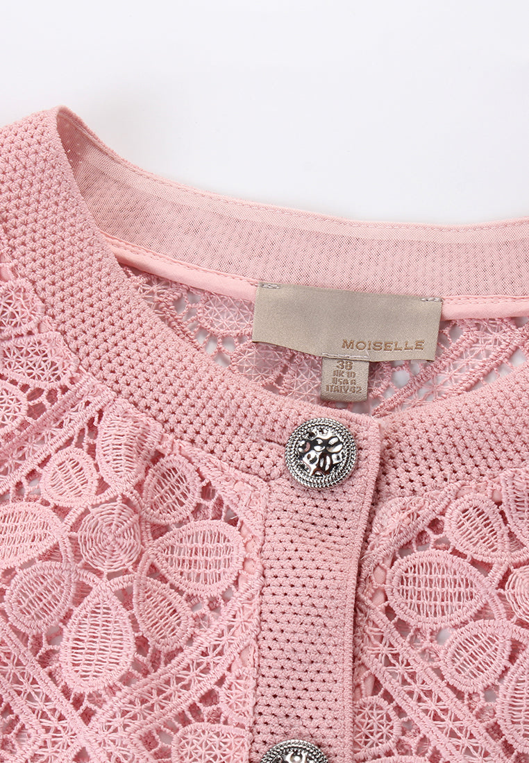 Rosé Dentelle Jardin Cardigan